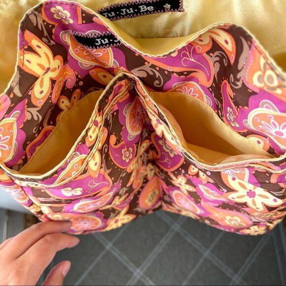 Ju-Ju-Be Pink/Orange/Brown Paisley Floral Lightweight Everyday Tote Bag - Picture 11 of 11